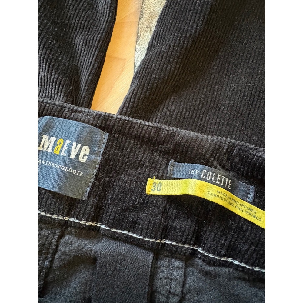 MAEVE ANTHROPOLOGIE Black Corduroy The Colette Pants Size 30 - Picture 4 of 9